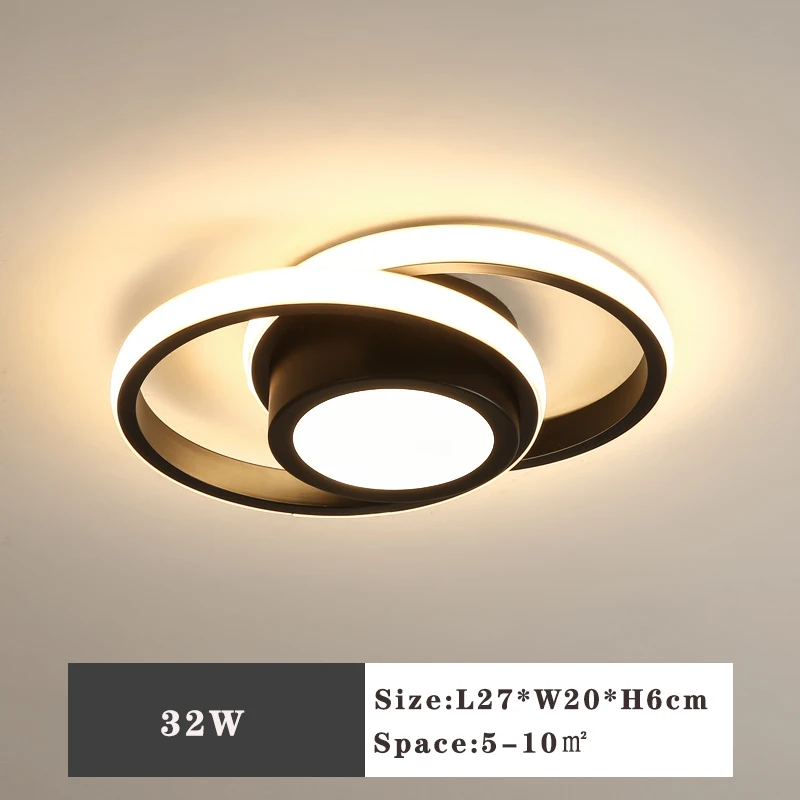 LED Ceiling Lamp for Corridor Balcony Black&white 20W 22W 32W 36W Indoor Ceiling Lighting for Bedroom Living Room 110-220V wireless ceiling light