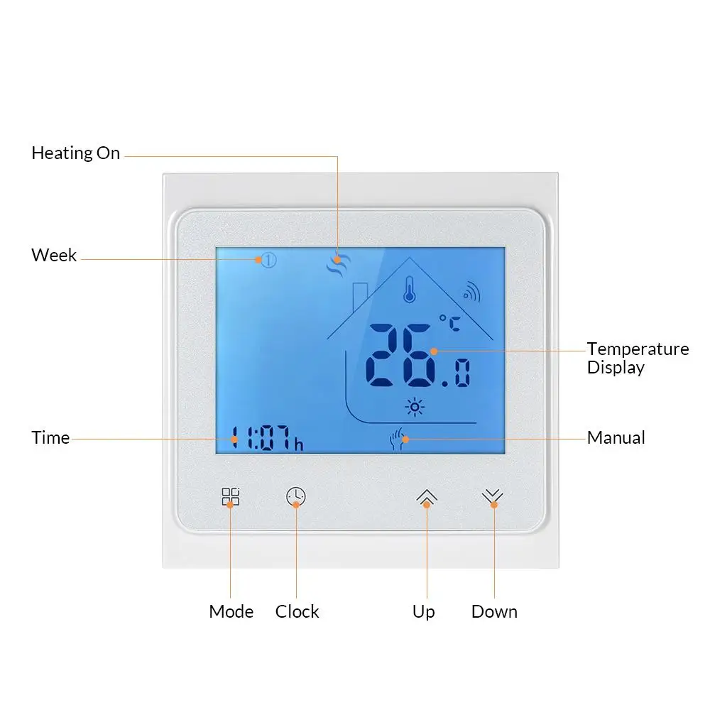 Teekar 95-240V WiFi Smart Thermostat Temperature Controller For Water Electric Heating Gas Boiler Works With Alexa Google Home