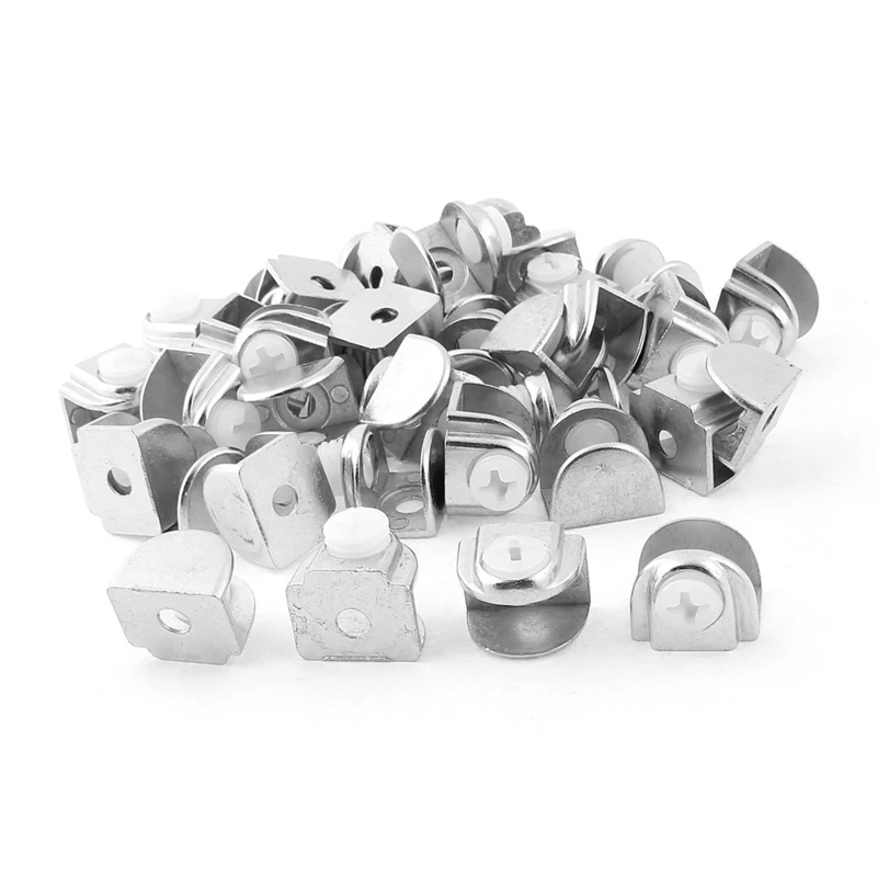 

TOP Adjustable 5-9mm Thickness Glass Shelf Bracket Clamp Holder Support 40 Pieces