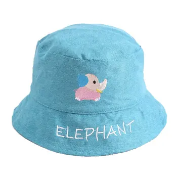 

Cartoon baby boy girl fisherman hat basin cap baby double-sided wearing embroidery summer outdoor leisure caps kids bucket hat