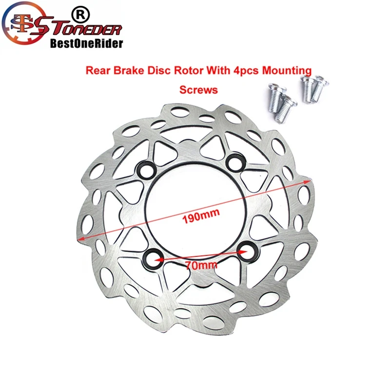 STONEDER 190mm Front & Rear Brake Disc Disk Rotor For CRF50 SSR YCF Lifan YX Taotao Chinese 50-160cc SDG Wheel Pit Dirt Bike