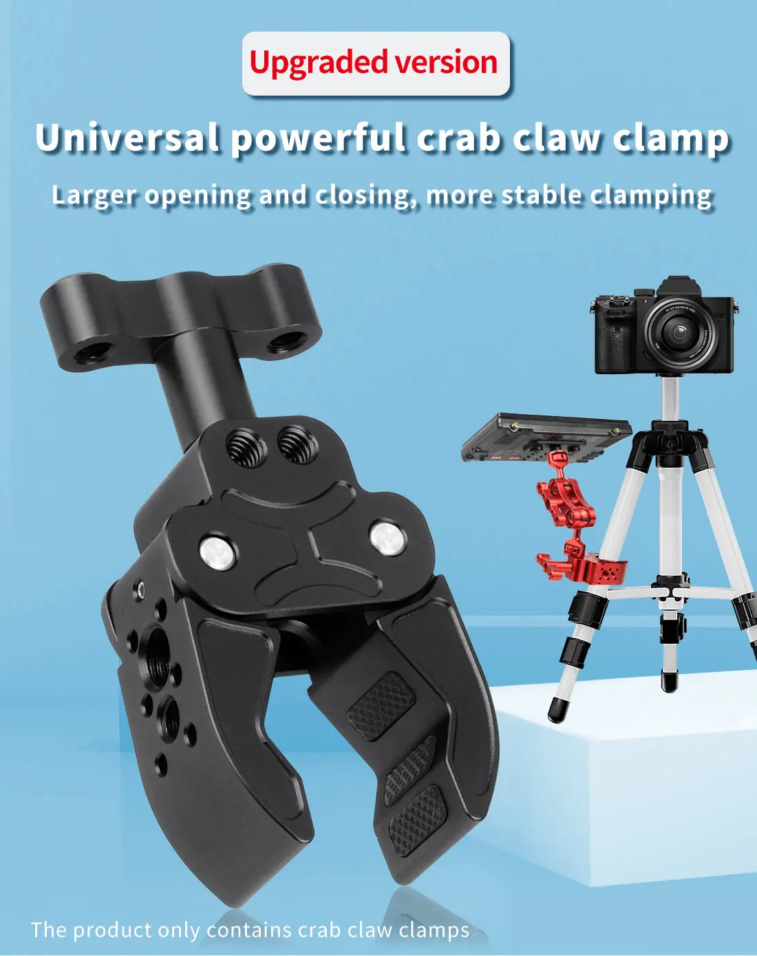 Gelenkarm Super Crab Clamp 1/4" 3/8" Magic Arm Extend Mount für Gopro Insta360 DSLR Kamera Monitor Licht Mikrofon Ständer Halter – Detail 1