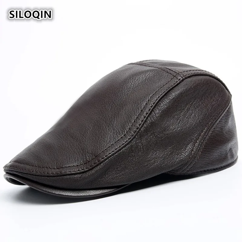 SILOQIN тренд шляпа из натуральной кожи мужская осень зима Модные береты