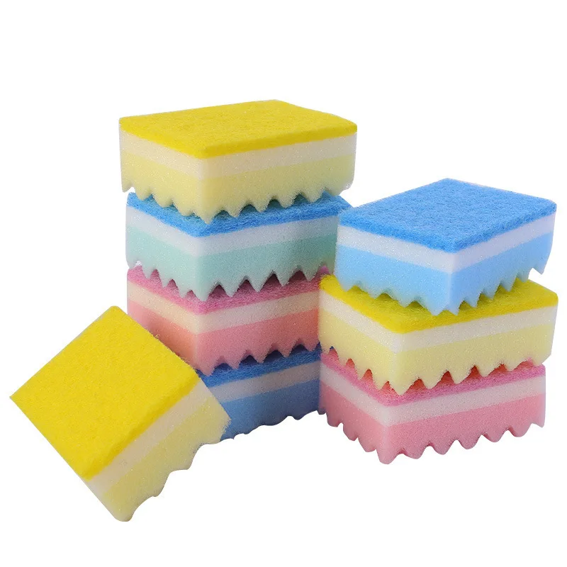 

1PCS Cleaning Wave Sponge for Dishwashing Kitchen Bathroom Rust Removing Clean Melamine Eraser Magic Colorful Sponge Diy E