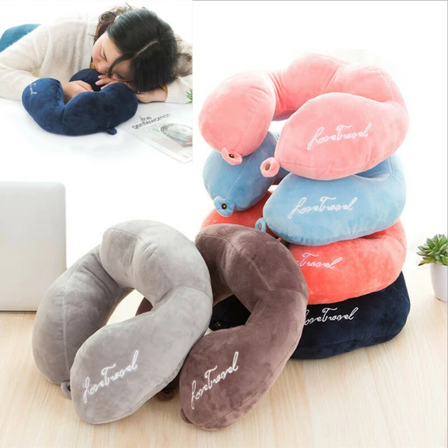 Oreiller de Voyage Coussin de Nuque Oreiller en Mousse à mémoire de Forme  Adultes Enfants Oreiller Cervical en Forme de U Mignon Travel Pillow pour  Voiture Avion Bureau Maison (A) : 