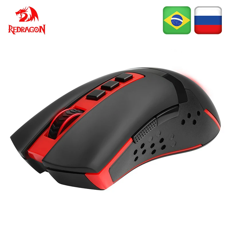 Redragon Беспроводной игровой Мышь PC 4800 Точек на дюйм 1 Режим подсветки 8 программируемых кнопок 2.4 г Беспроводной соединения для рабочего стола