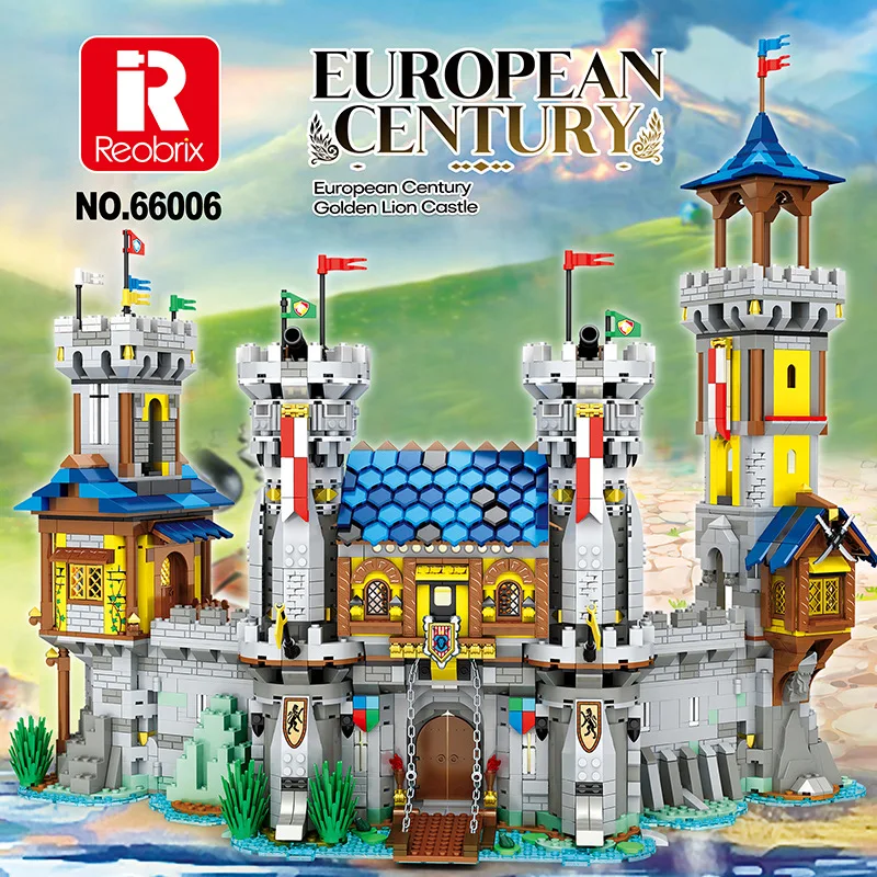 MOC European Medieval Castle 2722PCS Street View Architecture Series Static Model Building Blocks Brick Toys Birthday Gift Set | Игрушки и