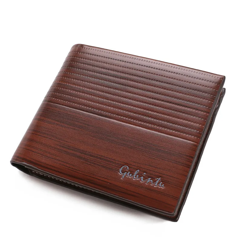 Best selling men's pu leather wallet Korean short multi-card stripe ID bag luxury quality | Багаж и сумки