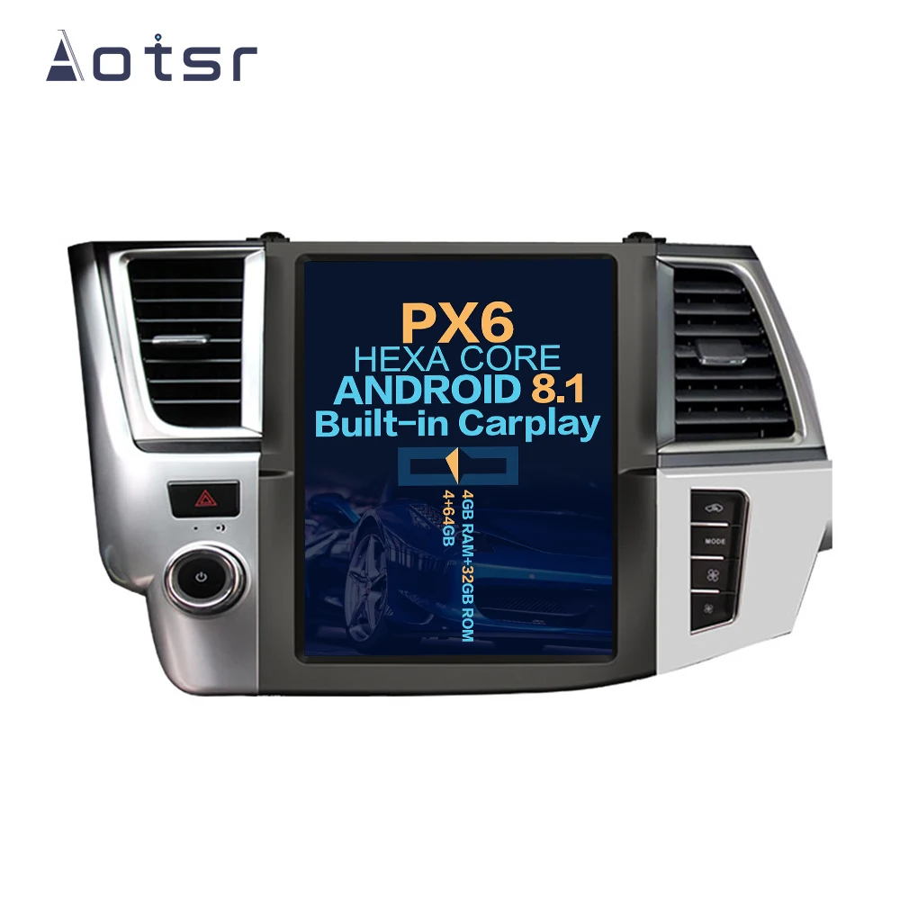 Автомобильный мультимедийный DVD плеер Aotsr Tesla с вертикальным экраном 12 1 дюйма Android