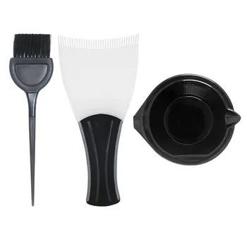

1 Set of 3PCS Hair Dyeing Brush Bowl Board Kit Portable Hair Coloring Plate Bowl Tool Professional Hot Oil Treatment Bowl Tool K