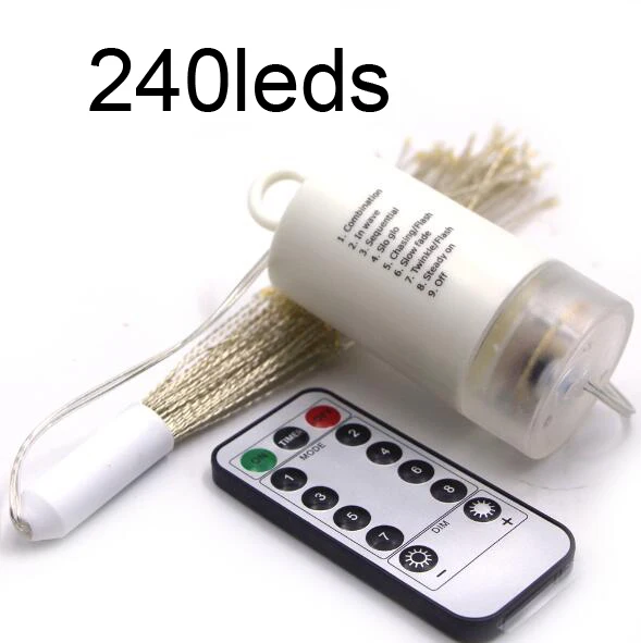 battery 240leds DIY фейерверк Солнечный/батарея гирлянды для Сада Декоративный букет светодиодный струны Рождество Праздничный Сказочный свет открытый - Испускаемый цвет: battery 240leds