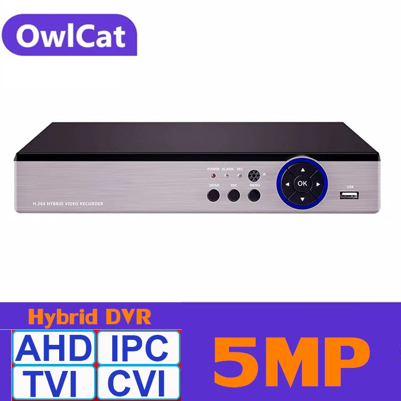 

DVR 8CH 4CH CCTV Recorder AHD TVI CVI IPC HD 5MP H.264 XMEye Cloud P2P Video Security Surveillance Hybrid DVR Recorder Registrar