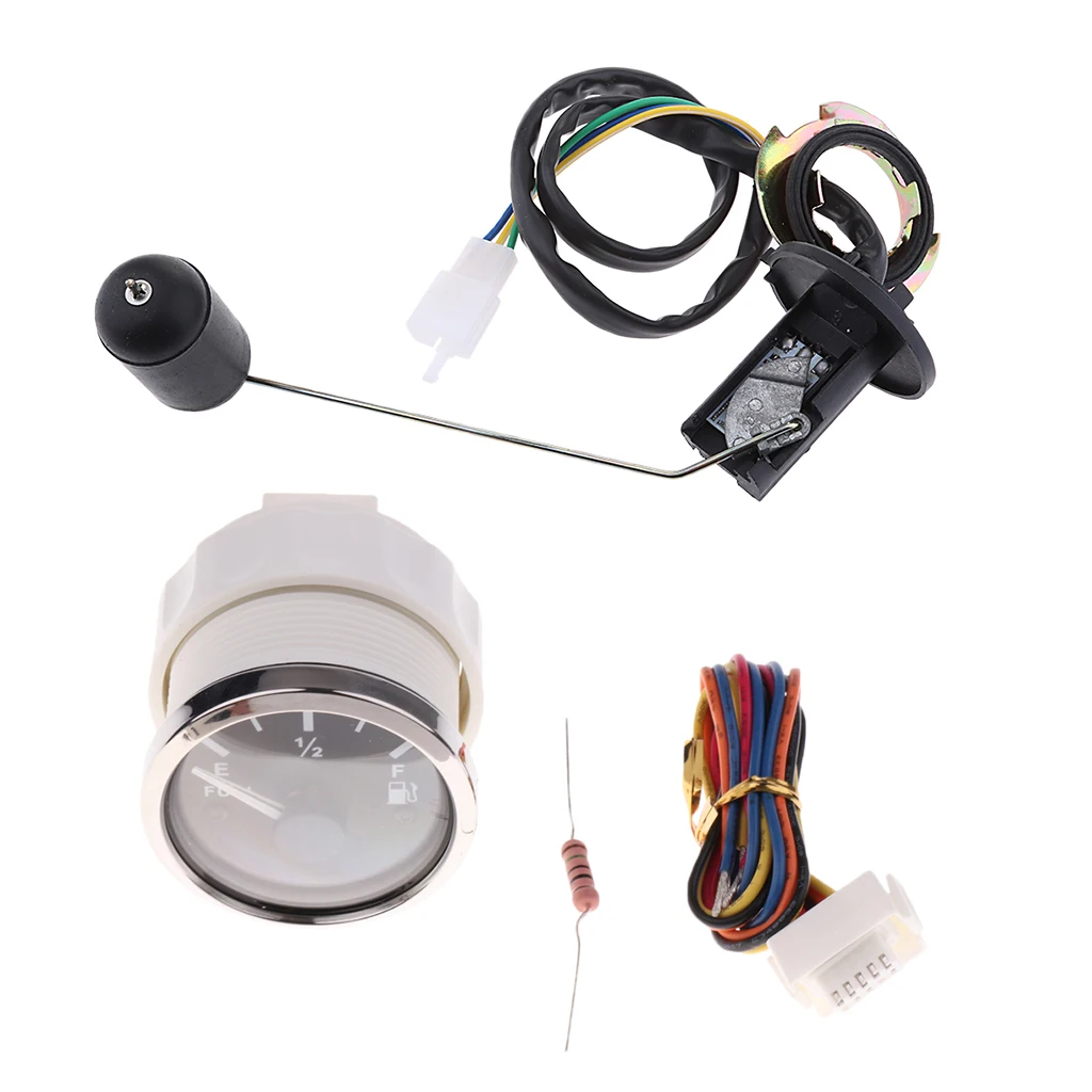 Adjustable Fuel Level Sender Sending Unit + Fuel Level Gauge Meter for Boat