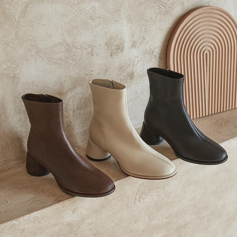 Wnter Shoes Soft Leather Zipper Round 