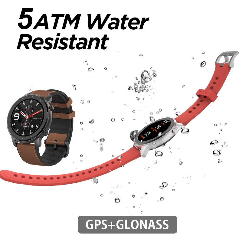 Глобальная версия Amazfit GTR 47 мм Смарт-часы Huami 5ATM водонепроницаемые Смарт-часы 24 дня батарея gps управление музыкой для Android IOS