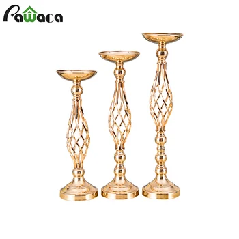 

Hollow Thread Design Candle Holders Metal Candlestick Flower Stand Vase Table Centerpiece Event Flower Rack Home Wedding Decor