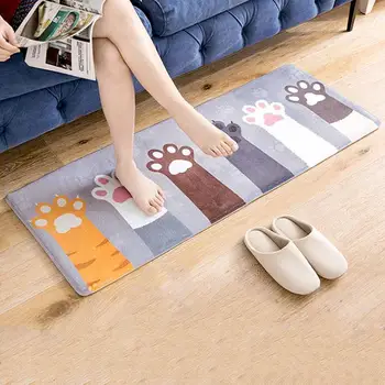 

Soft Door Mat Cat Palm Water-Absorbing Anti Slip Household Floor Mat Foot Pad Flannel Two Size Home Supplies Bathroom