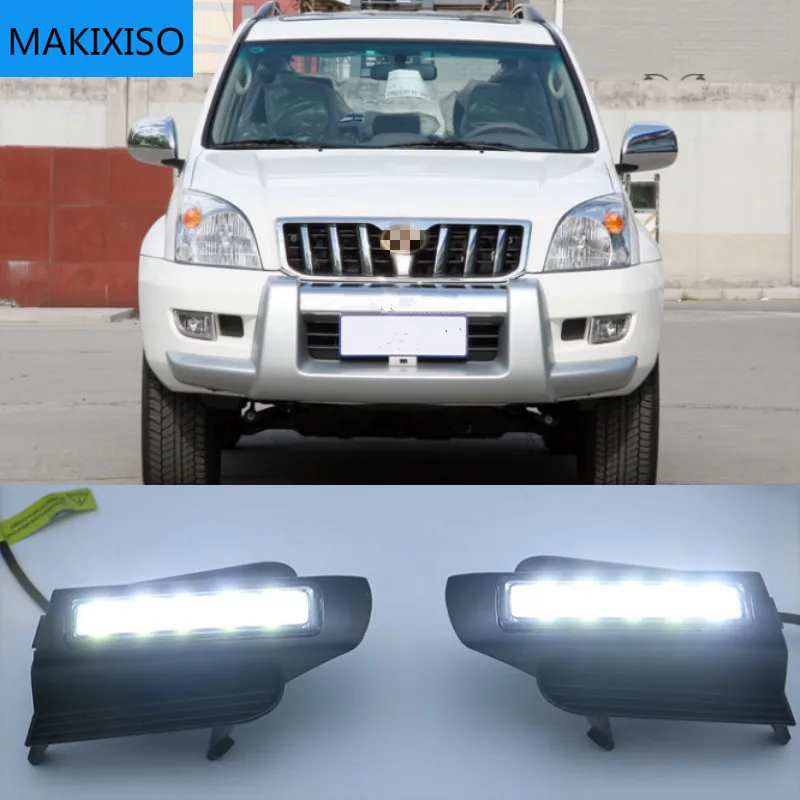 

Автомобильные светодиодные дневные ходовые огни для Toyota Prado 120 LC120 GRJ120 2002 ~ 2010 дневные ходовые огни светильник переднего бампера вождения противотуманная фара Дневной светильник головной светильник