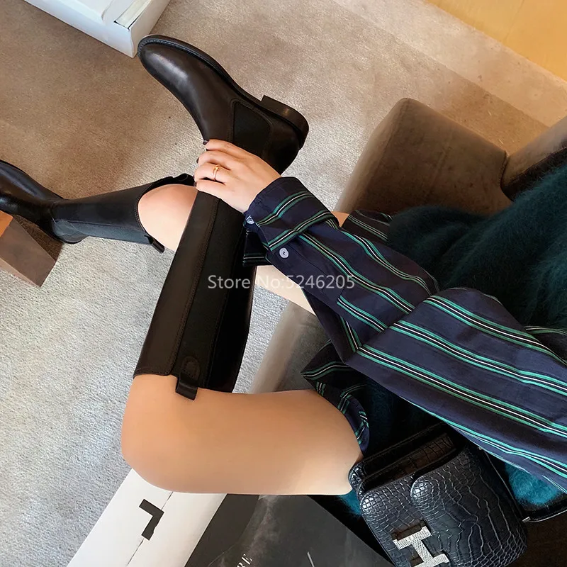 Botines Mujer; женская обувь; высокие сапоги на высоком каблуке; сапоги до колена с острым носком, украшенные стразами; осенне-зимние сапоги на квадратном каблуке