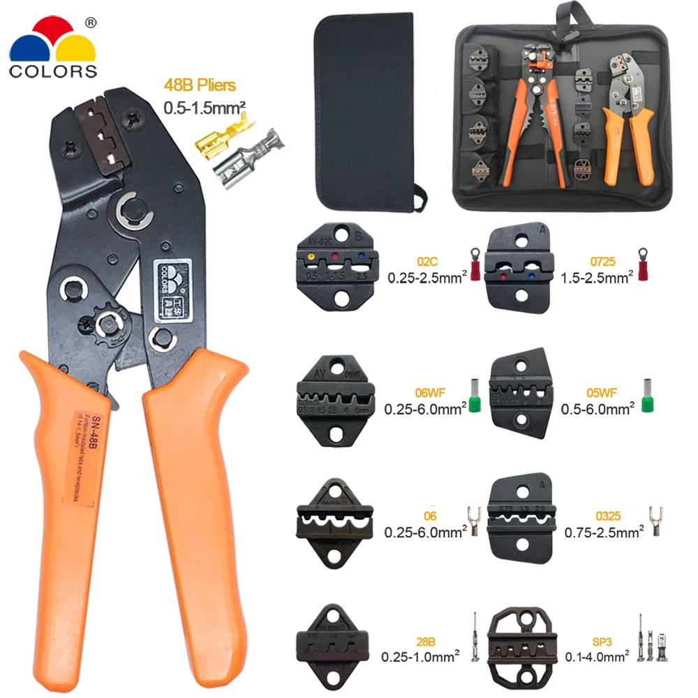 

sn-48b 8 jaws toolkit crimper crimping tool for 2.54/XH2.54/5557/2.8/4.8/6.3/ tube terminal ect. wire stripper hand tool pliers
