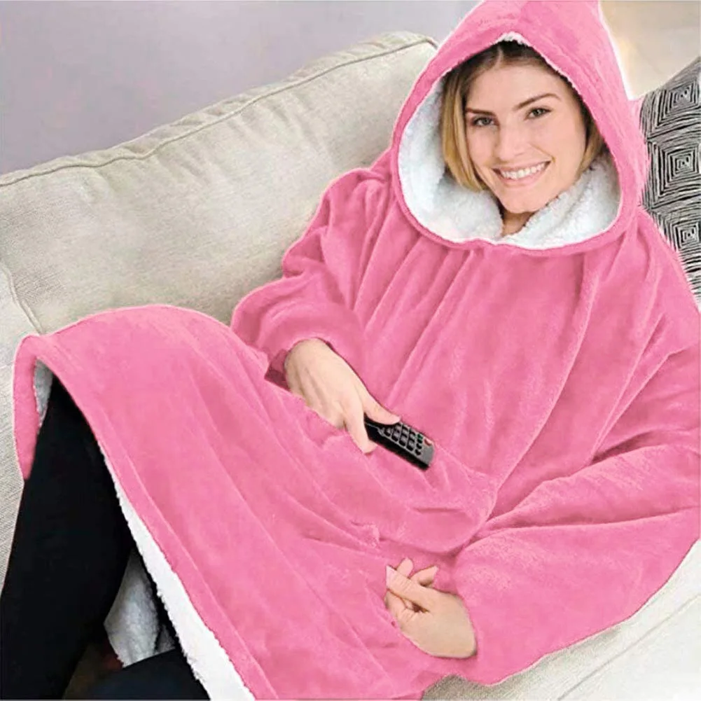 Big Deal Invierno suave manta Plaid de vestir con capucha Manta con mangas cálido Sherpa ponderada manta de franela con capucha Dropshipping. Exclusivo. qxQKM1kQGlL