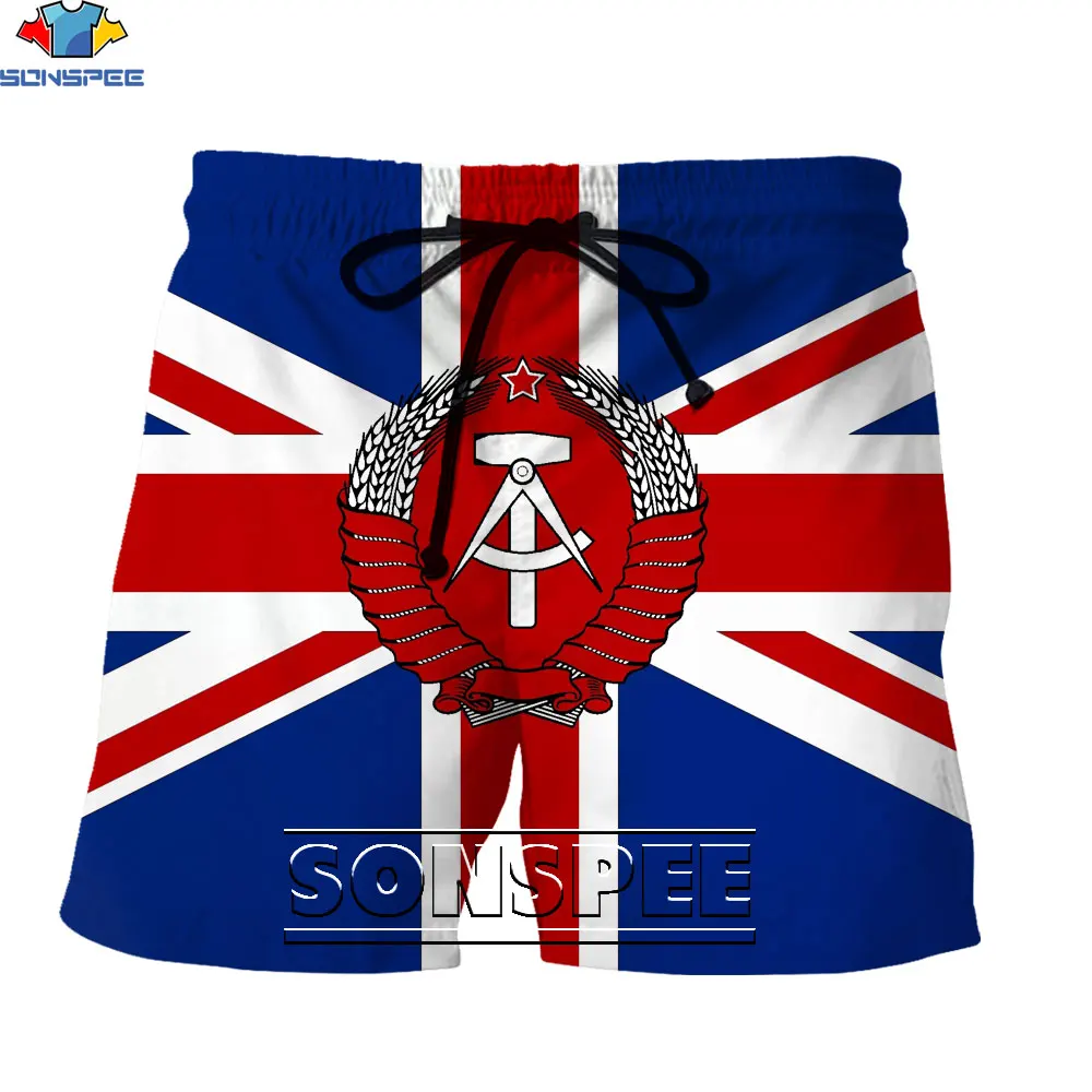 SONSPEE 3D British Flag Print Shorts Windsor Dynasty Elizabeth Badge Casual Casual Noble Sports Shorts New Trend Oversized Pant