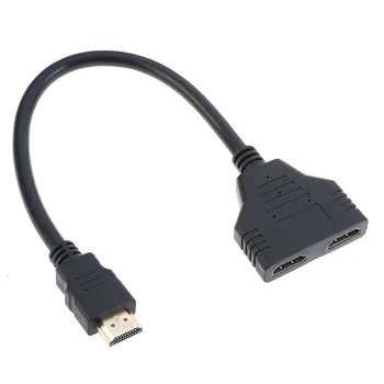 

HDMI Splitter Cable 1 Male To Dual HDMI 2 Female Y Splitter Adapter