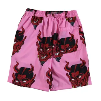 

Devil Full Printed Full Printed Shorts Men Women Unisex Hip Hop Streetwear Hawaiian Elastic Waist Summer Beach Harajuku Shorts