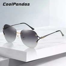 Роскошные брендовые модные авиационные женские солнцезащитные очки без оправы, женские поляризованные солнцезащитные очки с защитой от уф400 лучей, очки для Zonnebril Dames