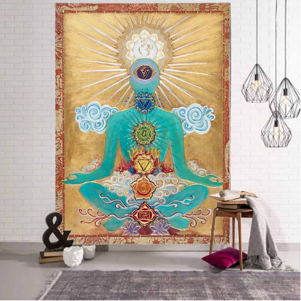 Buddha Mandala Bohemian Tapestry Art Deco Blanket Curtain Hanging Home Bedroom Living Room Decoration