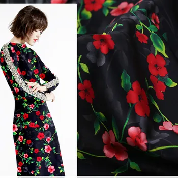 

108cm digital printed silk fabric meter silk stretch satin fabric 19 mm cheongsam dress spandex fabric wholesale silk cloth