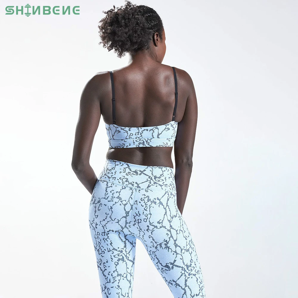 SHINBENE-conjunto deportivo antisudor mujer, ropa deportiva con estampado de Pitón, para entrenamiento, Yoga, se vende por separado - AliExpress