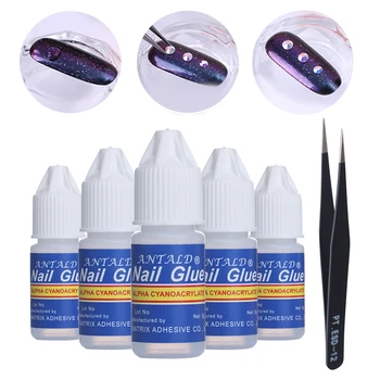 

Nail Glue Curved Straight Glitters Stainless Steel Chameleon Tweezer Acrylic Tips AdhesiveTool Fast Drying Glue