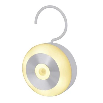 

LED Night Light, Rechargeable Indoor and Outdoor Sports Sensor Staircase Light Closet Hanging, 3000K Warm Light, White