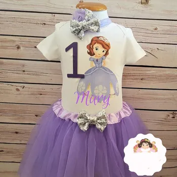 

Custom Sofia Princess the first tutu set, Birthday Personalized Custom Name Age Shirt & Tutu Set Girl Outfit Sophia
