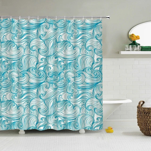 Rideau de douche lavable en tissu Polyester, rideau de salle de bain 3d  avec crochets, écran de séparation décoratif, 180x240cm - AliExpress