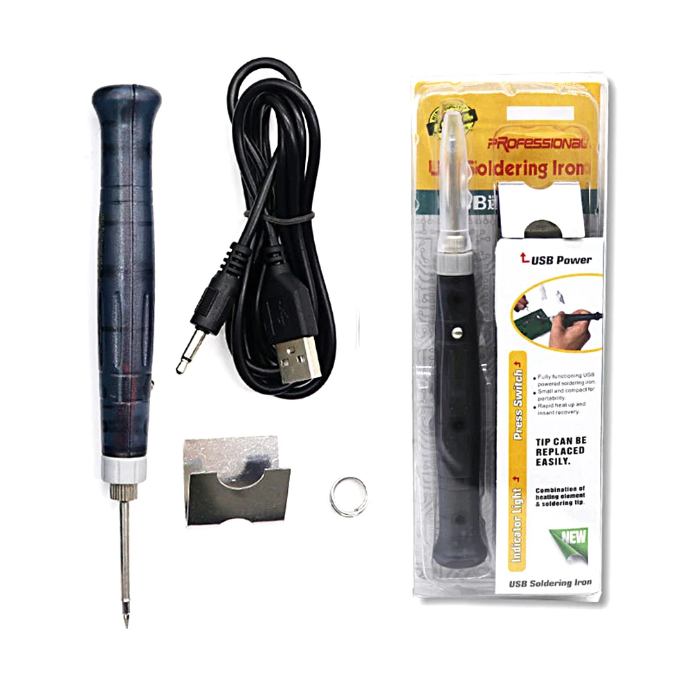 

5V 8W USB Soldering Iron Chargeable Household Mobile Phone Repair Electric Iron Soldering Pocket-size Portable With Stand