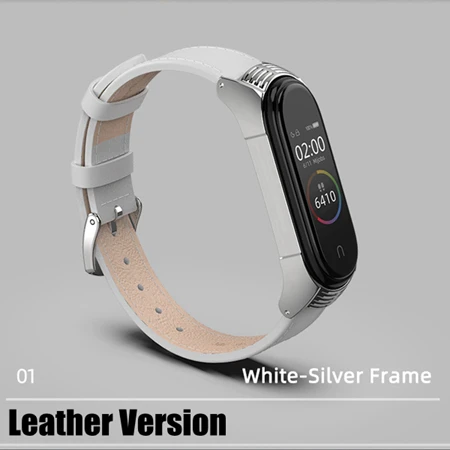 485-G Mijobs Adjustable Stainless Steel Wrist Strap For Xiaomi Mi Band 4 Metal Strap For Mi Band 3 Bracelet Leather Miband 4 3 New - Цвет: 485-G