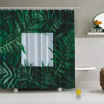 

Creative Layout Made Tropical Flowers Leaves Photo Modern Shower Curtain for Kids Bathroom,79''L x 72''W