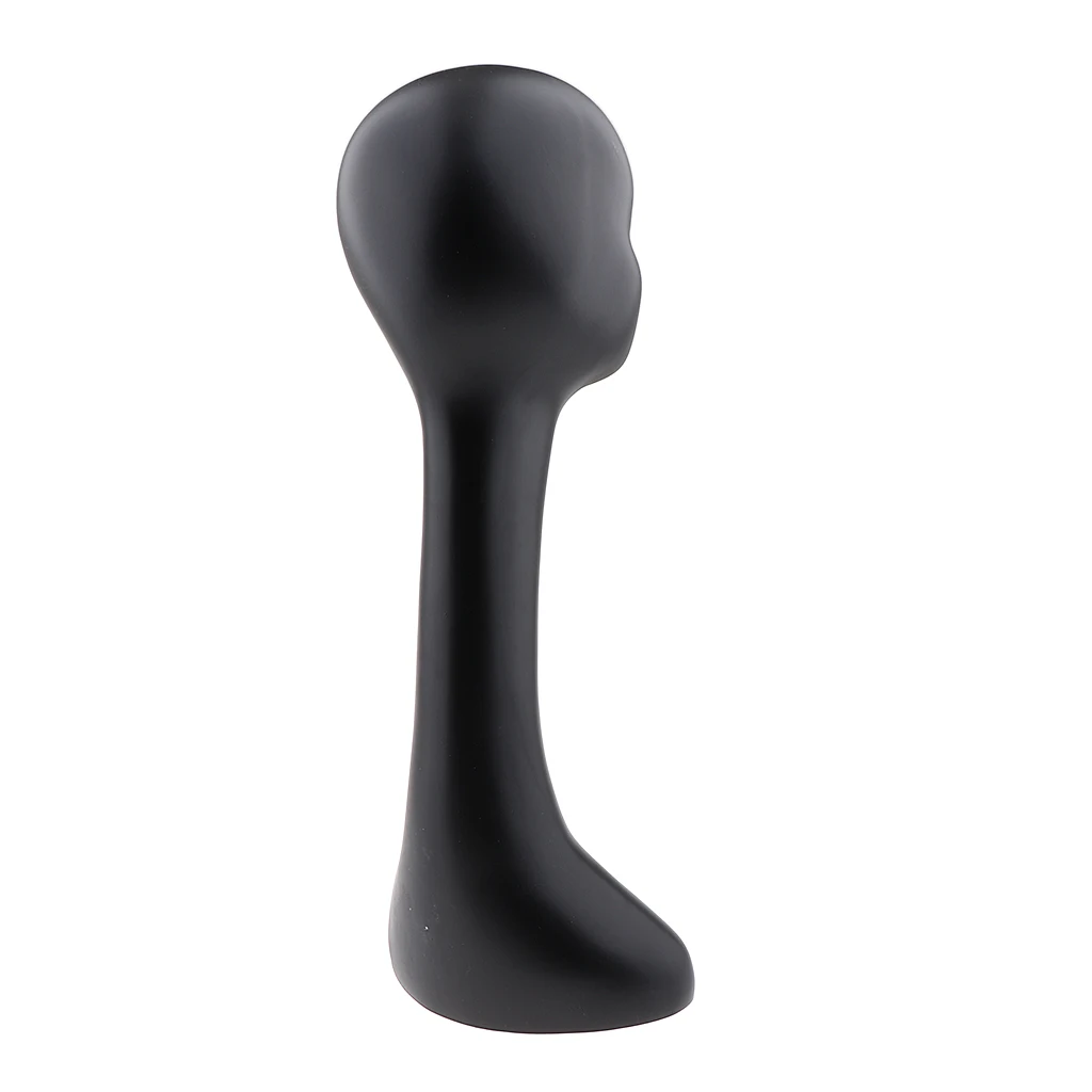 1Pcs 57cm Tall Wig Head, Black Mannequin Female Long Neck Head Model For Hair Hat Wig Glasses Stand Display