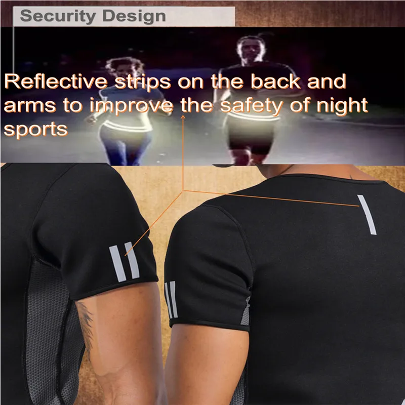 NINGMI Men Sports Top Body Shaper Slimming Waist Trainer Running Vest Neoprene Sauna Suit Shapewear Gym Shirts Breathable Jacket