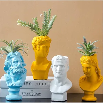 

VENUS MARCUS JUNIUS BRUTUS GIULIANO DE MEDICI HEAD PORTRAITS RESIN FLOWERPOT CREATIVE LIVING ROOM ART SKETCH DECORATION X3314