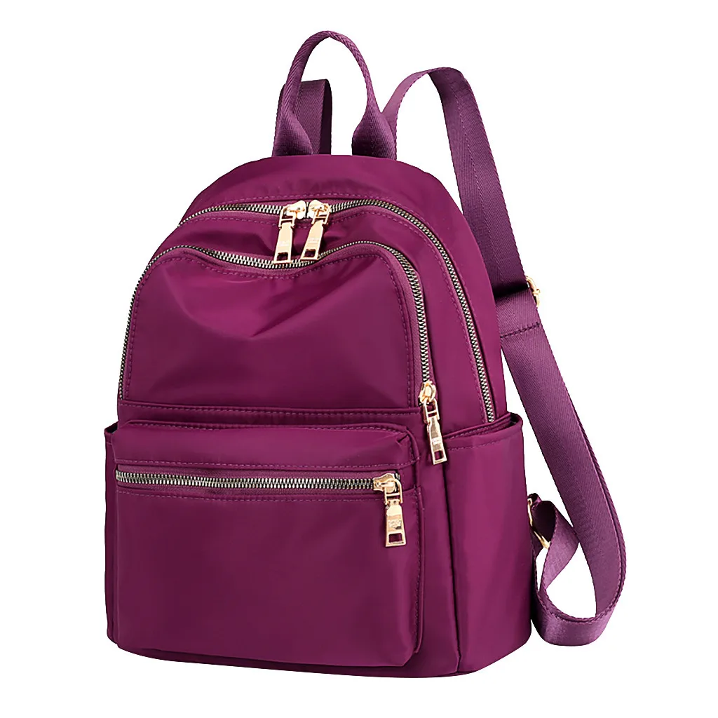 Модный рюкзак для женщин, рюкзак для отдыха, Женский нейлоновый ранец с водонепроницаемой крышей, повседневные дорожные сумки для девочки-подростки школьного возраста, рюкзак 729 - Цвет: Фиолетовый