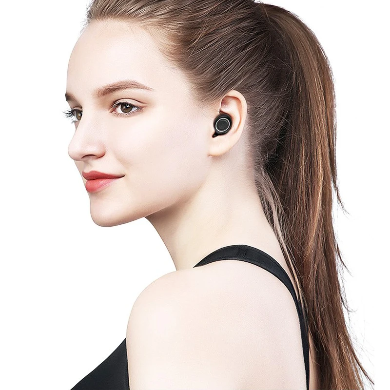 AbramTek 5.0 Bluetooth Earphones Wireless Stereo bass Headset Gaming Outdoor Sport IPX7 waterproof Noise-cancelling Earphone