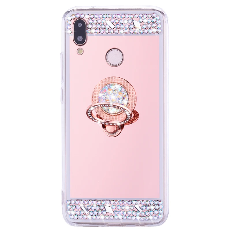 Зеркальный чехол с кольцом для Huawei P20 lite P smart Z 2019 P10 plus honor 8X 8 7A 8A 9 10 Mate 30 20 Pro