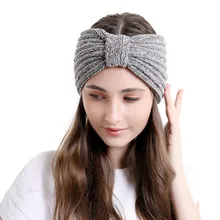 Turbante de lana elástica Twist diadema caliente para mujeres invierno cinta para el pelo de punto cómodos accesorios para cabello de mujer sombrero ruso # ZA(China)