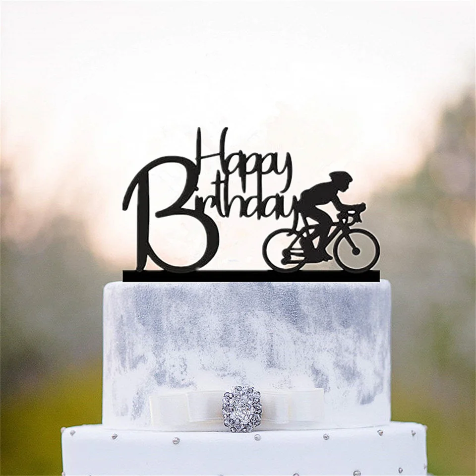 Set 26 Decorazioni Torta A Tema Bicicletta Glitterate | Topper Per Cupcake Compleanno Uomo | Accessori Festa Sport Ciclismo