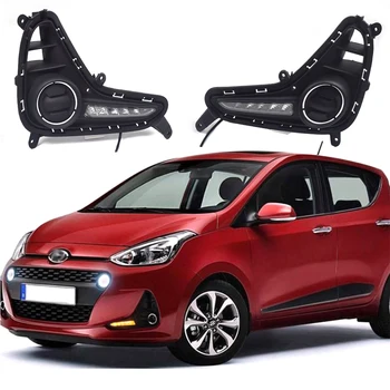 

For Hyundai Grand I10 2017 2018 2019 LED DRL Daytime Running Light Fog Lamp Cover Relay LED Daylight Yellow turn signal relay