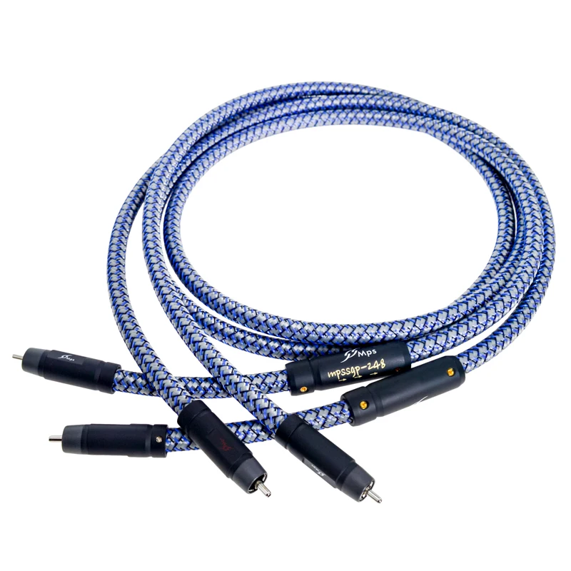 대만 MPS SGP-248R 99.99997% OCC 스퀘어 구리 + 은도금 OCC 스퀘어 구리 HIFI 오디오 앰프 RCA 신호 케이블