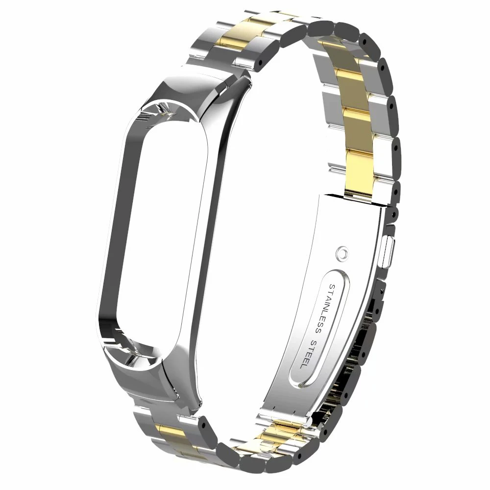 Роскошный металлический ремешок из нержавеющей стали для Xiaomi mi Band 4 для mi Band 3 ремешок Ремешок металлический умные наручные часы замена - Цвет: 03 gold